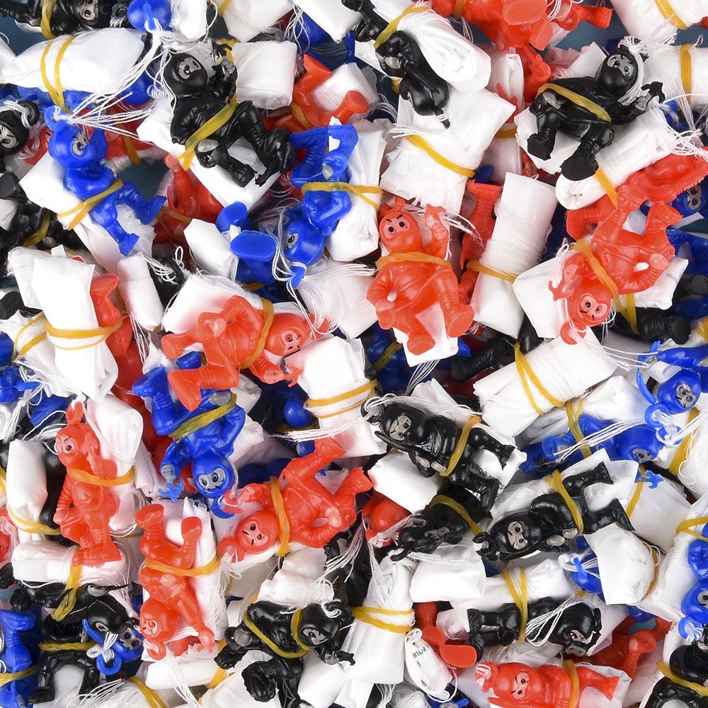 4320 pieces Mini Ninja Parachutists (3 Asst.) 1.25 inch  30/51 - Bulk Novelty Prizes