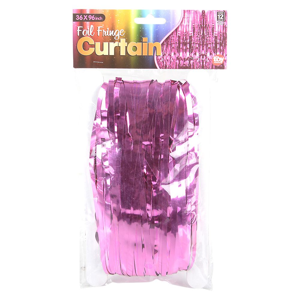 48 pieces Pink Foil Fringe Curtain 36"x96" - Hanging Decorations & Cut Out