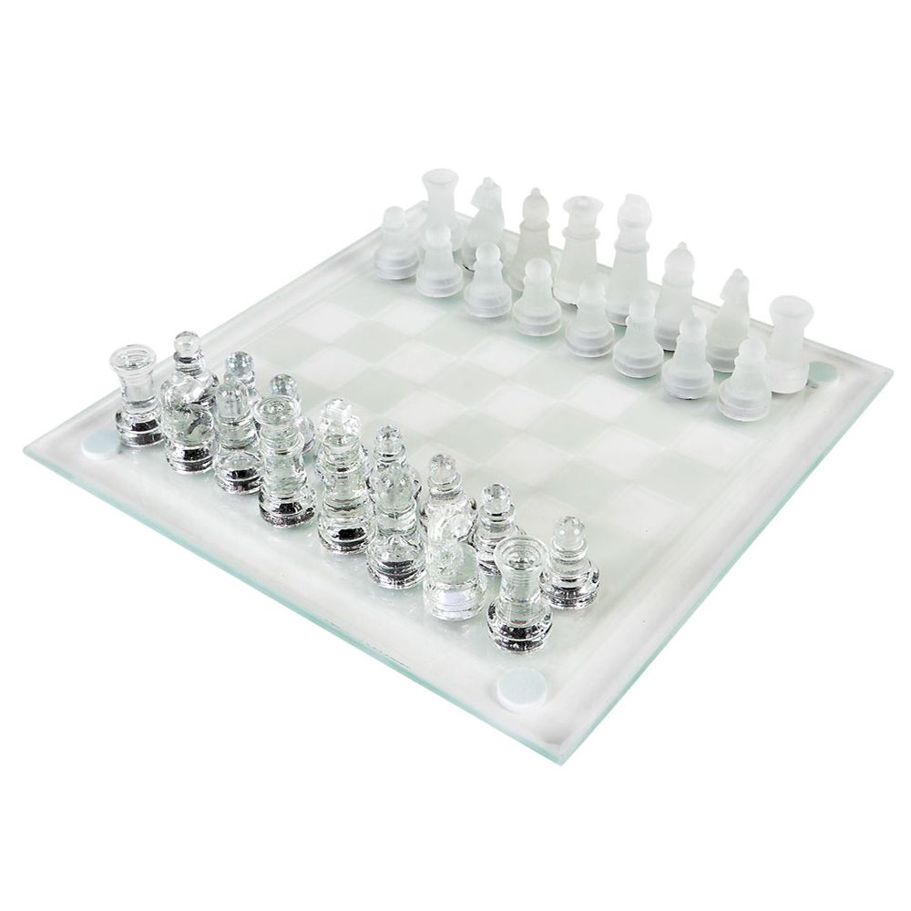 16 Pieces of 7.5" Glass Chess Set