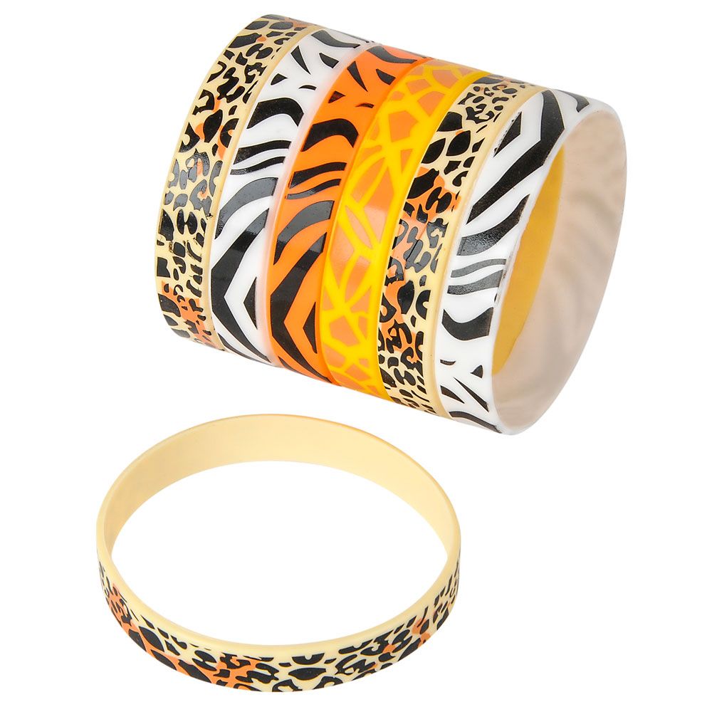 1200 pieces Rubber Safari Print Bracelets - Bracelets