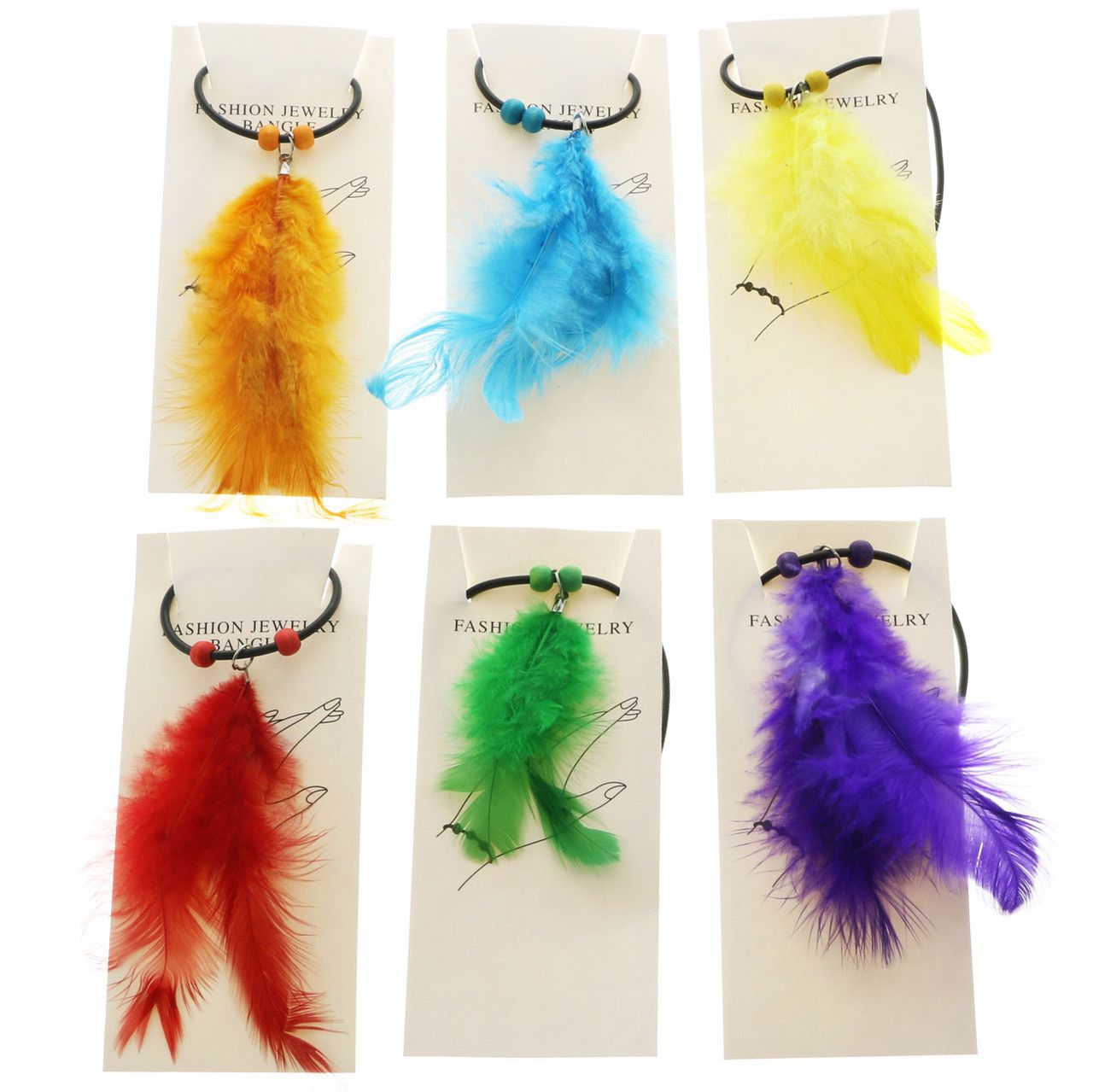 60 Wholesale Feather Charm Bracelets