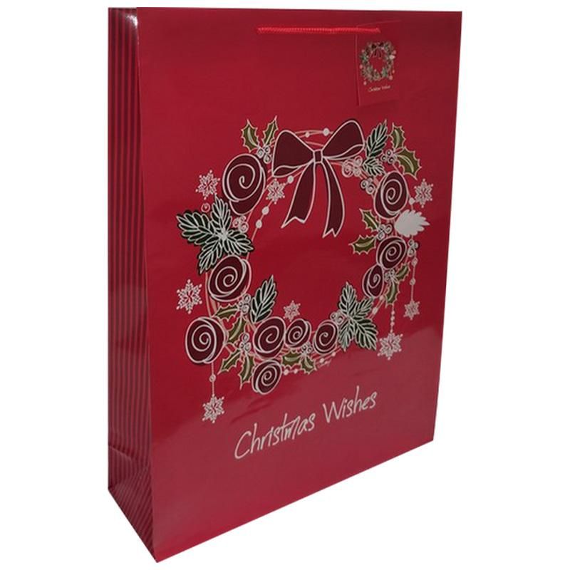 96 Pieces 2pk Jumbo Xmas Bag Glossy - Christmas Gift Bags and Boxes