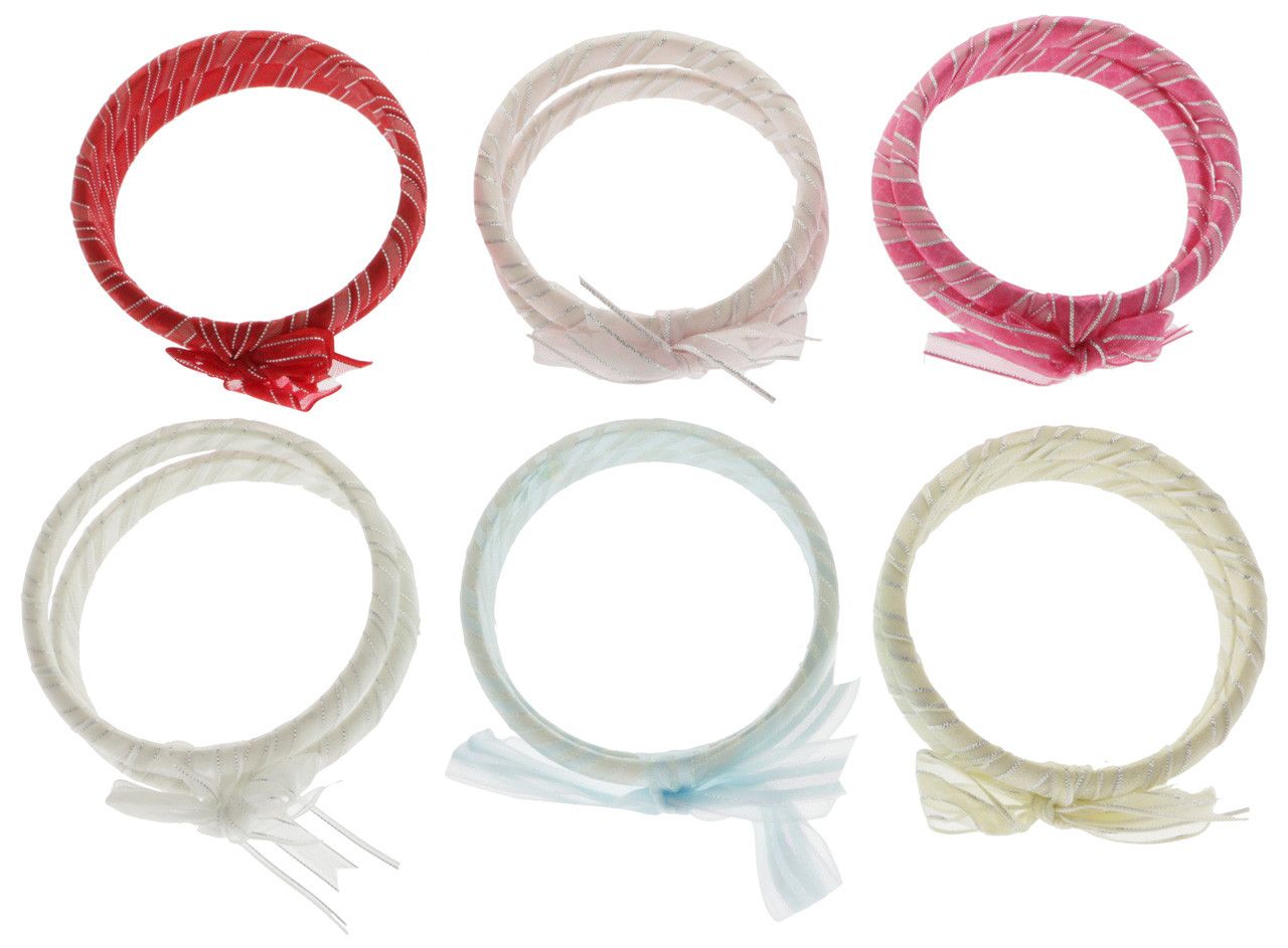 60 Wholesale Double Bangle Bracelet With Ribbon Tie