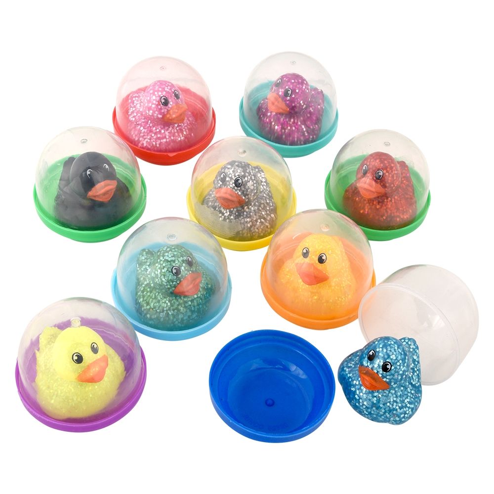 250 of 1.5-inch Rubber Glitter Duckling In 2-inch Capsule 250ct