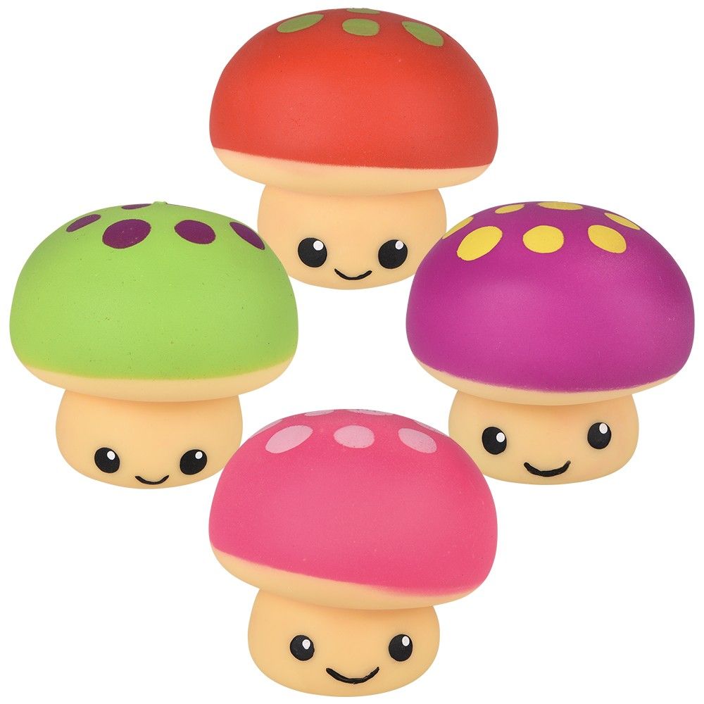 96 pieces 3.25" Squish And Stretch Mushroom - Slime & Squishees