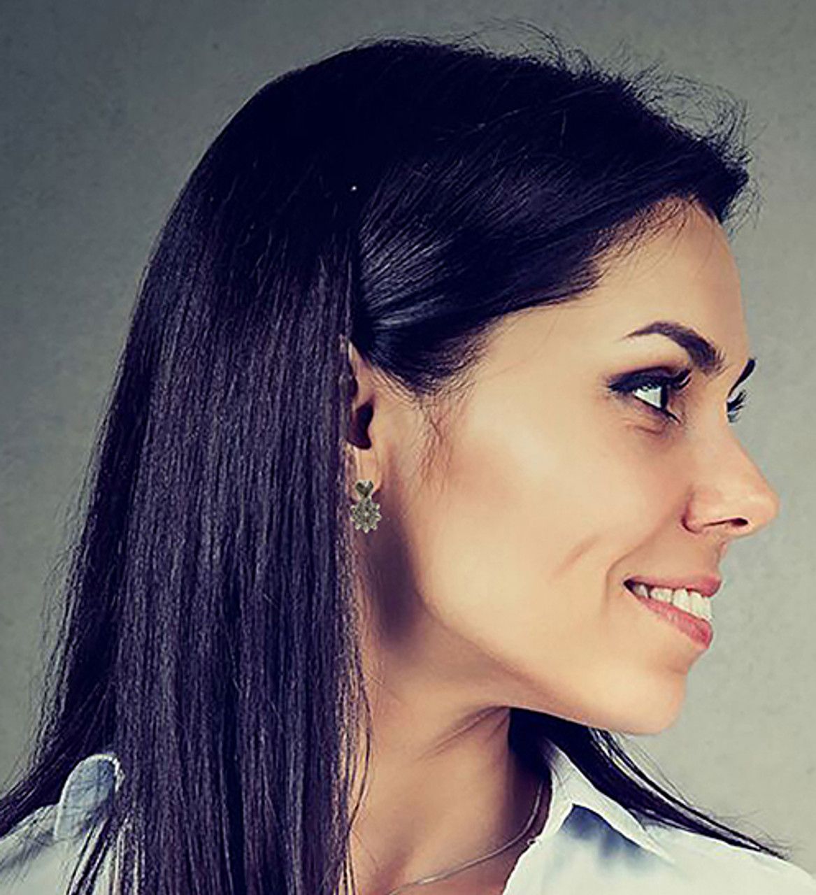 60 Wholesale Silver Tone Cubic Zirconia Stud Earrings