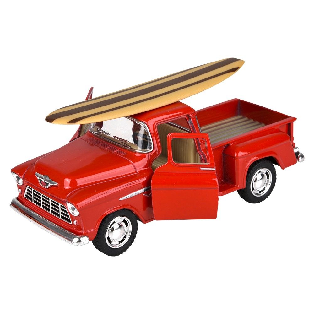 72 pieces 5" Diecast Pull Back 1955 Chevy Stepside PicK-Up W/surfboard - Car, Planes, Trains & Bikes