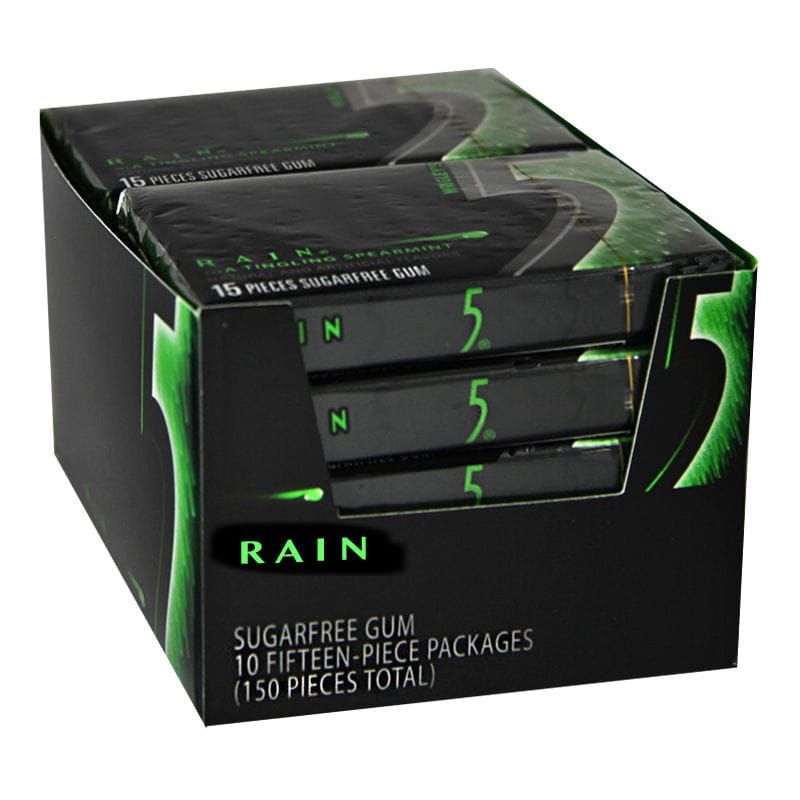 40 Wholesale Wrigley's Rain 5 Gum - 15 Sticks