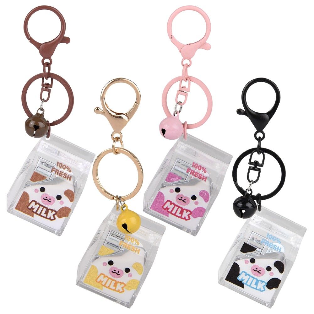 288 pieces 2" Kawaii Animal Milk Carton Liquid Clip on - Key Chains