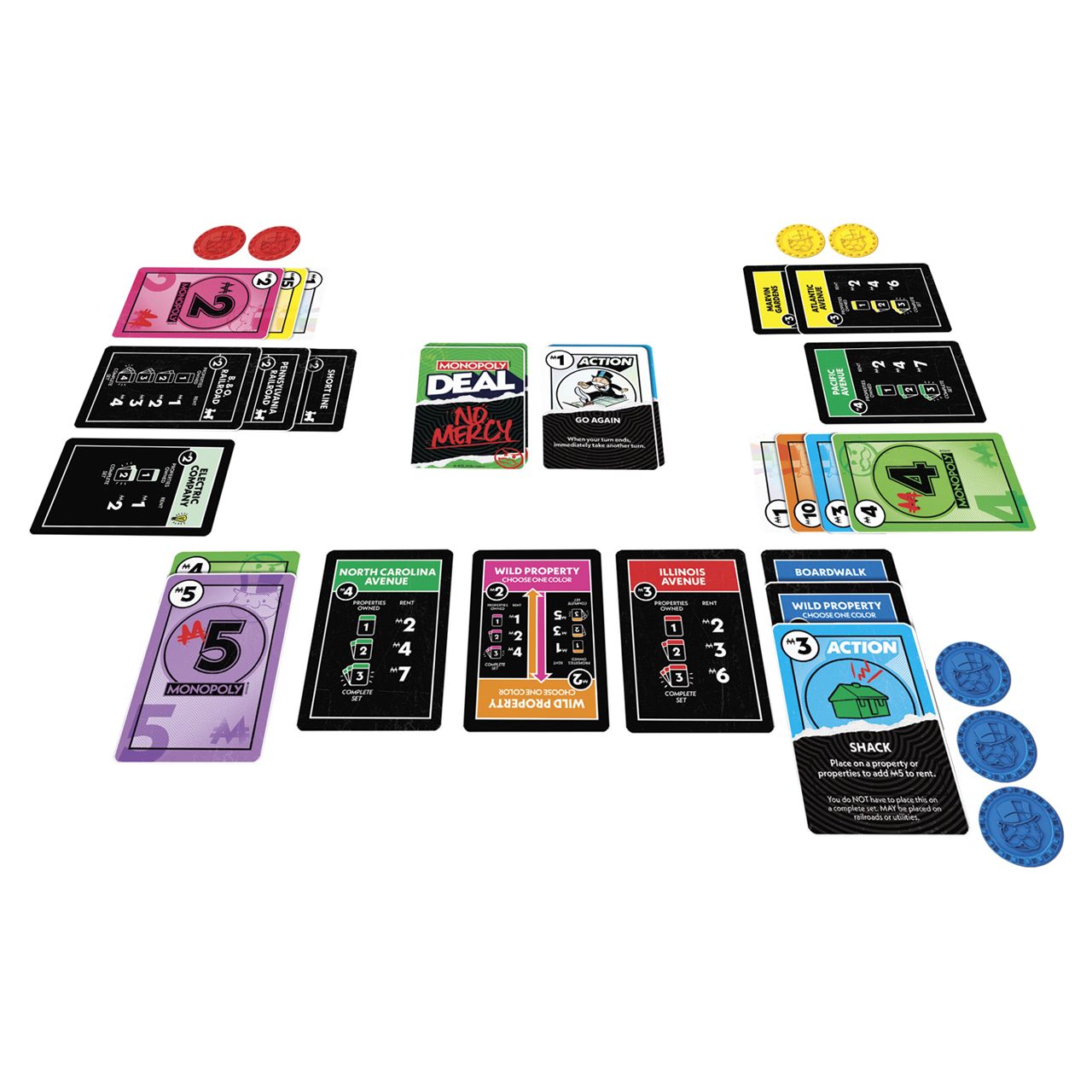 12 pieces Monopoly Deal No Mercy Card Game - Card Games
