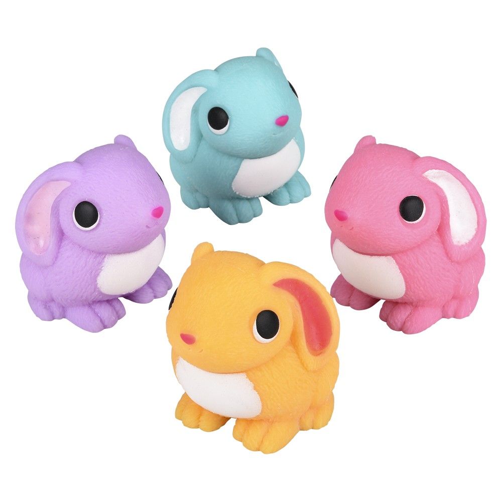 96 pieces Squish And Stretch Easter Bunny 3.25 Inch - Slime & Squishees