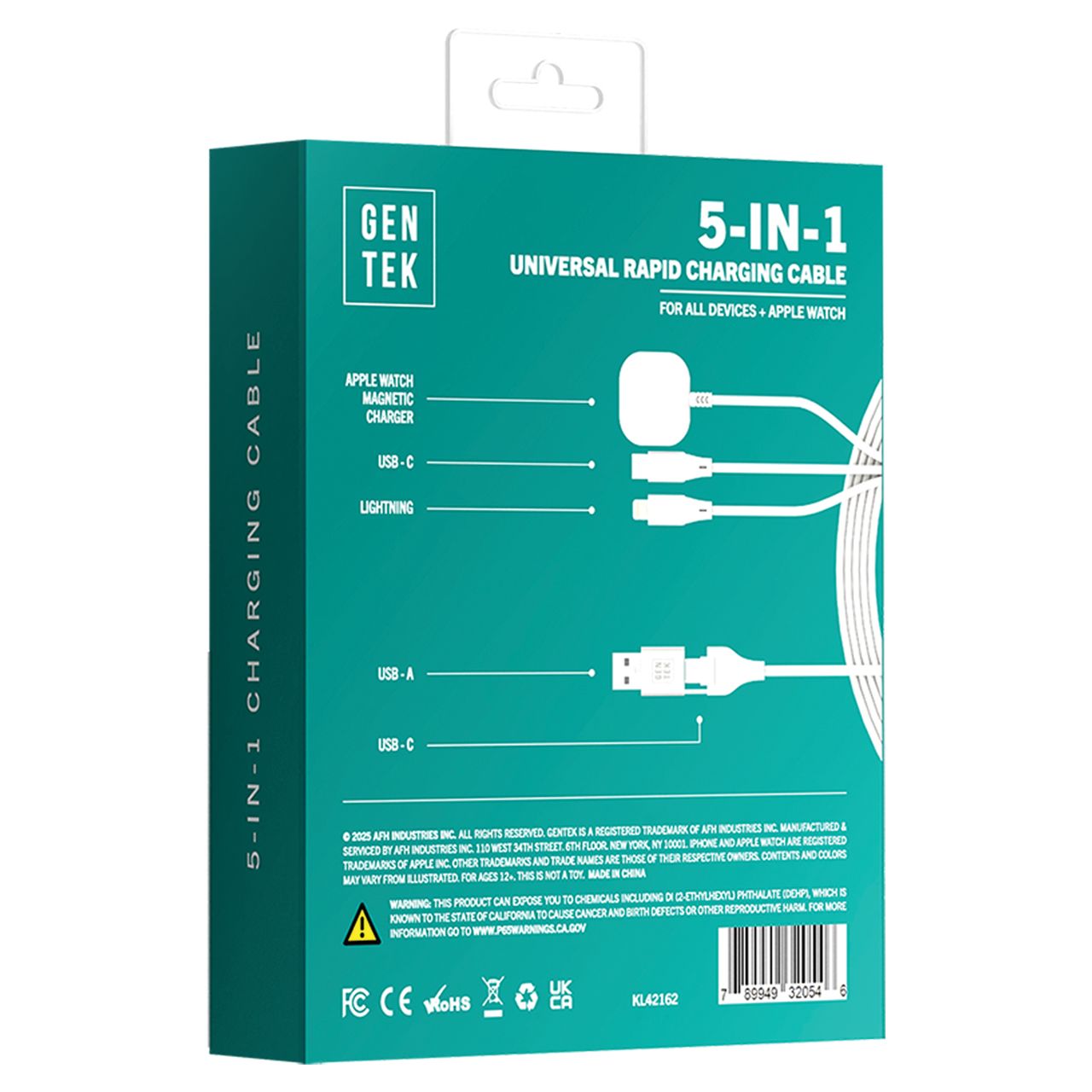 48 pieces Gen Tek 5-IN-1 Universal Rapid Charging Cable - 10 ft - Wires and Cables