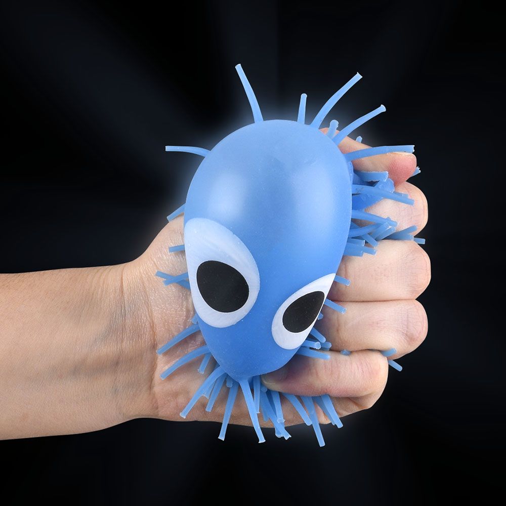 144 pieces 4" LighT-Up Puffer Ball With Eyes 12ct - Light Up Toys