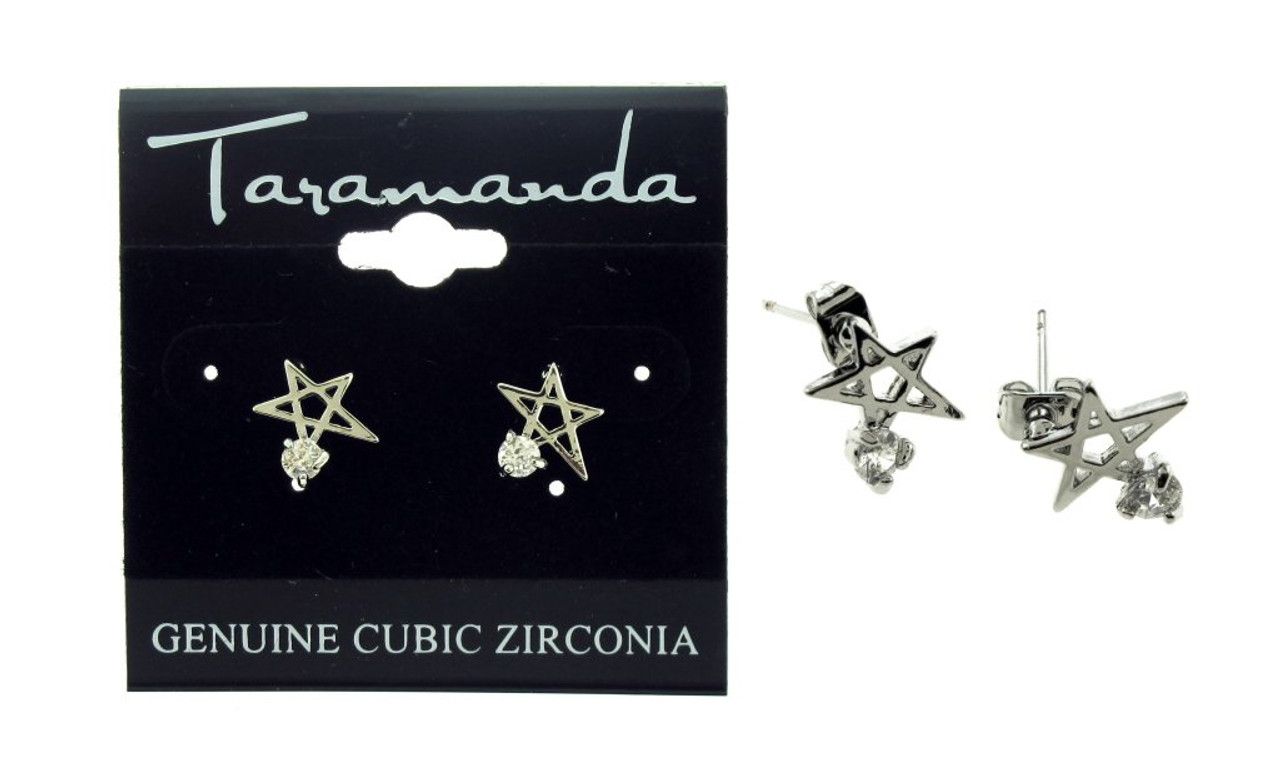 60 Wholesale Silver Tone Cubic Zirconia Stud Earrings