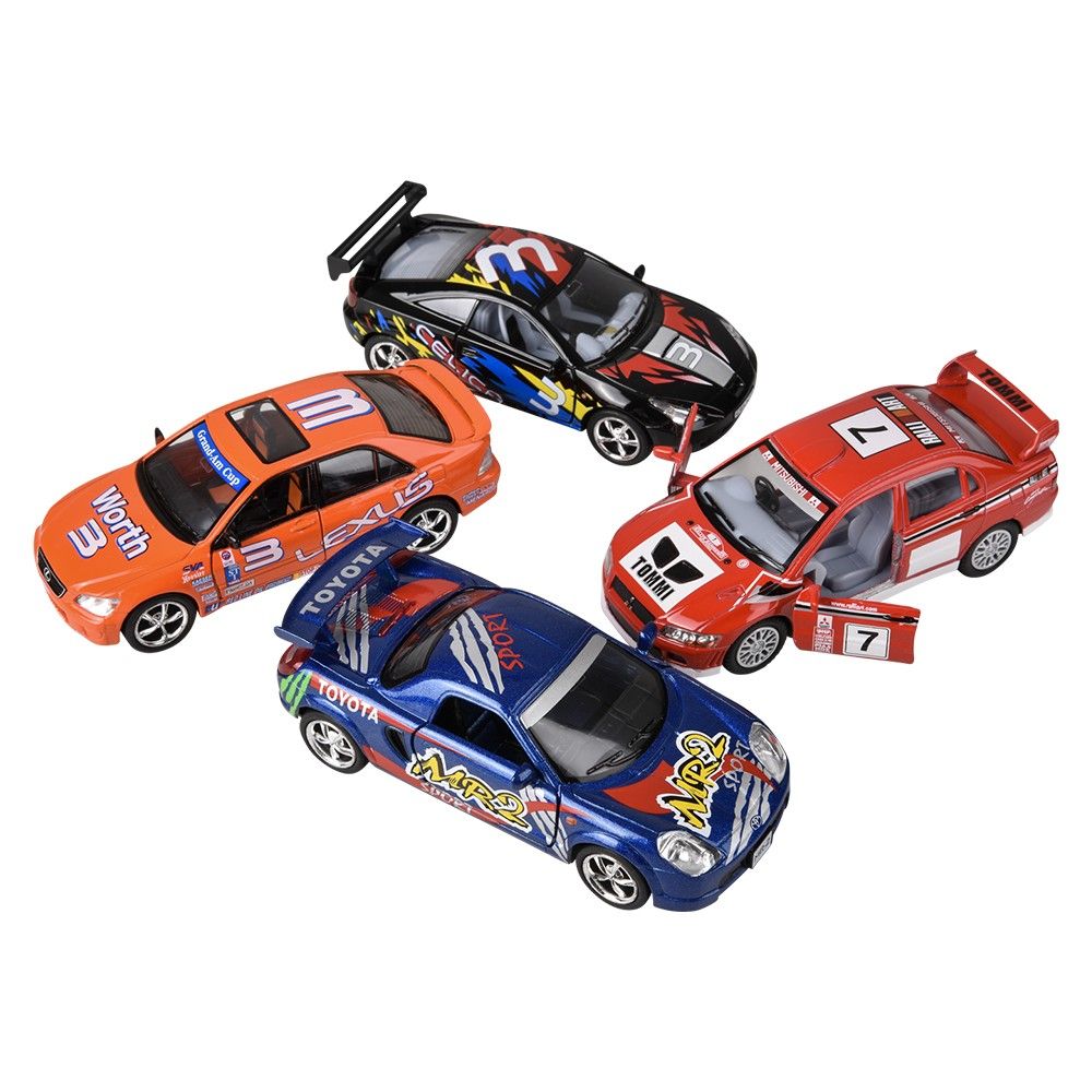 144 pieces 5 inch Diecast Pull Back Street Racer Assortment - Car, Planes, Trains & Bikes