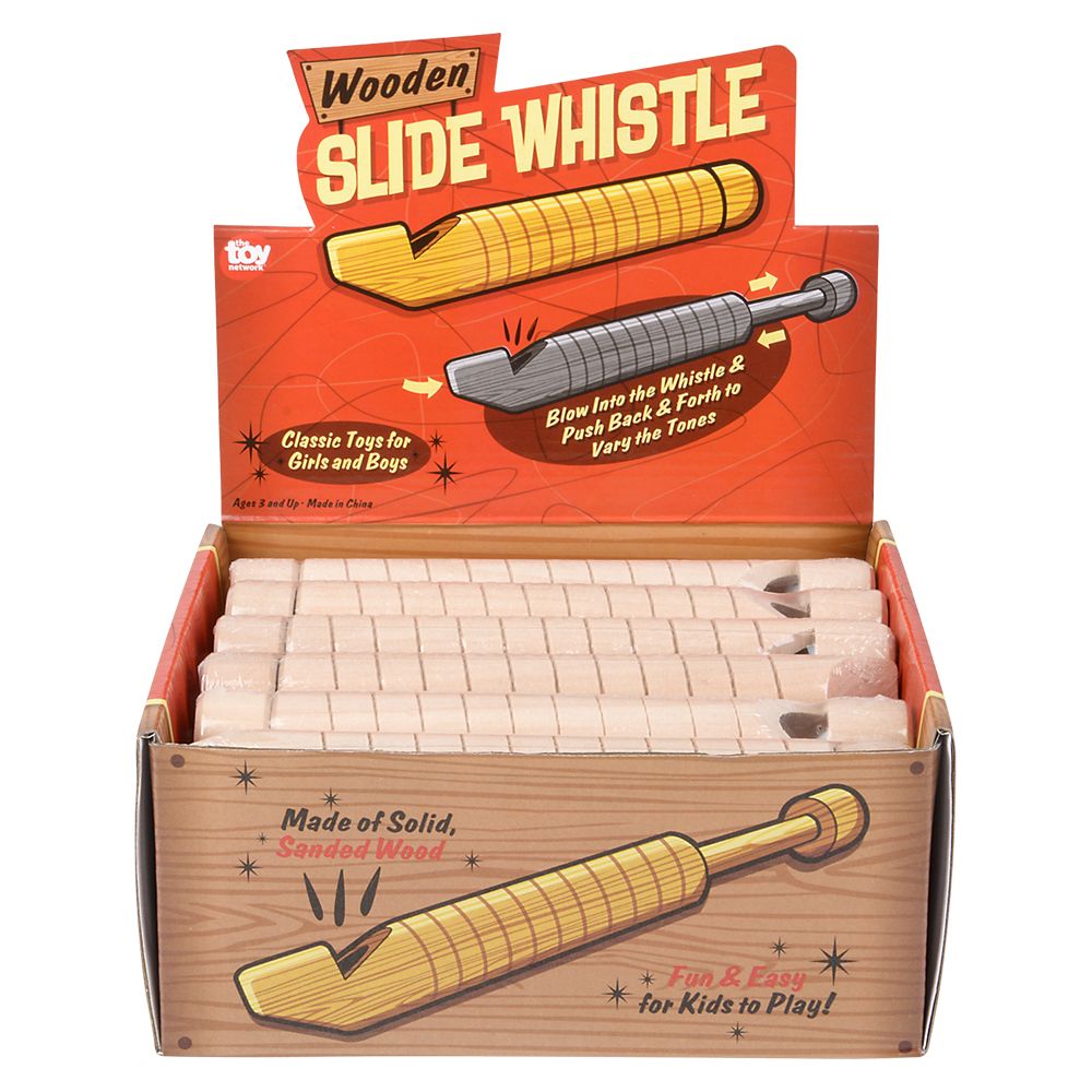 144 pieces 7.5" Wooden Slide Whistle - Store