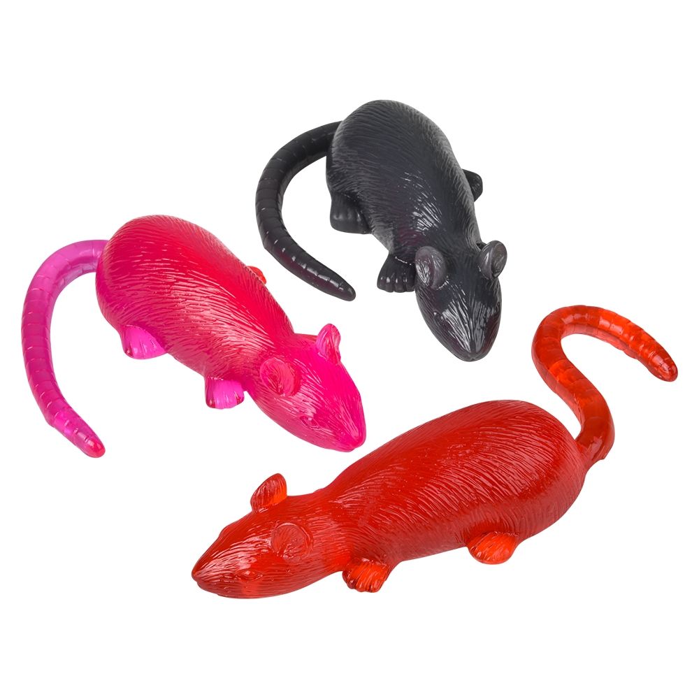 144 pieces Sticky And Stretchy Rat 8 inch - Animal & Reptiles