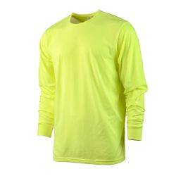 36 Pieces Men's Classic Crew Neck Long Sleeves Ribbed Cuff T-Shirt Neon Green xl - Mens Sweat Shirt