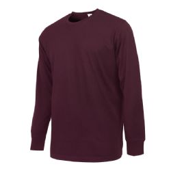 36 Pieces Men's Classic Crew Neck Long Sleeves Ribbed Cuff T-Shirt Burgundy 2xl - Mens Sweat Shirt