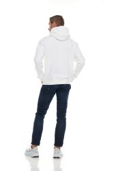 72 Wholesale Men's Cotton Fleece Hooded Sweat Shirt White Size Small
