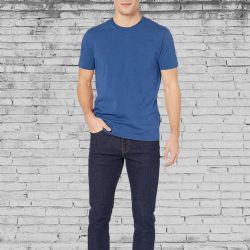 36 Pieces Men's Cotton Short Sleeve T-Shirt Size 4X-Large - Blue - Solid T-Shirts