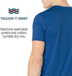 36 Pieces Men's Cotton Short Sleeve T-Shirt Size 6X-Large - Blue - Solid T-Shirts