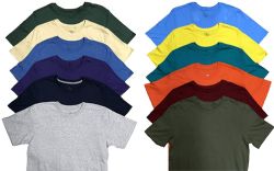Men's Cotton Short Sleeve T-Shirt Size 7X-Large, Assorted Colors
