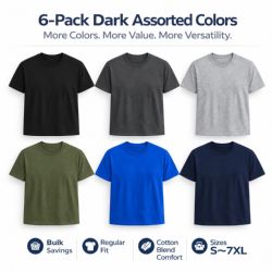 Men's Dark Eversoft Cotton Short Sleeve Crew Neck Lightweight T-Shirt Size Xlarge