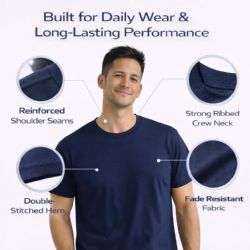 Men's Dark Eversoft Cotton Short Sleeve Crew Neck Lightweight T-Shirt Size Xlarge