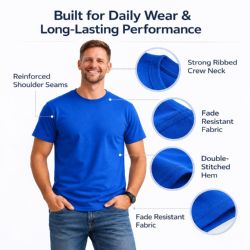 Men's Dark Eversoft Cotton Short Sleeve Crew Neck Lightweight T-Shirt Size 7xlarge