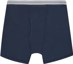 Mens 100% Cotton Boxer Briefs Underwear Assorted Colors, Size Large, 48 Pack