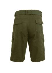 12 Pieces of Mens 13in Inseam Twill Belted Cargo Shorts Olive