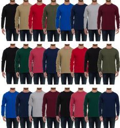 24 Pieces of Mens Assorted Dark Colors Long Sleeve T-Shirt Size Xlarge