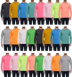 Mens Assorted Light Colors Long Sleeve T-Shirt Size Large