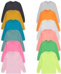 Mens Assorted Mix Light And Dark Colors Long Sleeve T-Shirt Size Large