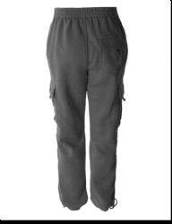 12 Pieces of Mens Cargo Pocket Fleece Sweatpants Charcoal