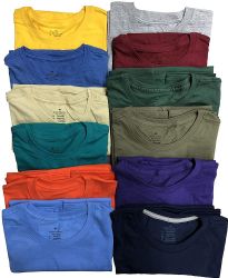 72 Wholesale Mens Cotton Crew Neck Short Sleeve T-Shirts Irregular , Assorted Colors And Sizes S-4xl