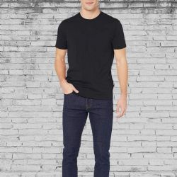 60 Wholesale Mens Cotton Crew Neck Short Sleeve T-Shirts Black, X-Large