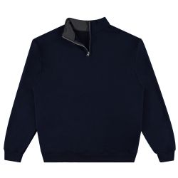 Mens Cotton Fleece Line Quarter Zip Sweat Shirt In Assorted Colors Size 2xlarge