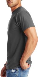Mens Cotton Short Sleeve T Shirts Charcoal Gray Size 5xl