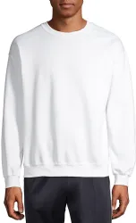 Mens Cotton White Crew Neck Sweatshirt Size 3xlarge