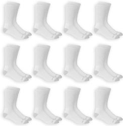 Mens Fruit Of The Loom Crew Socks White