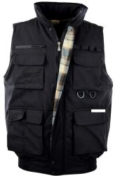 12 Pieces of Mens Multiple Pocket Water Resistant Utility Padded Vest Black B
