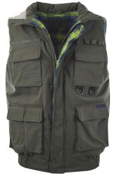 12 Pieces of Mens Multiple Pocket Water Resistant Utility Padded Vest Olive C