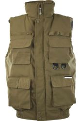 12 Pieces of Mens Multiple Pocket Water Resistant Utility Padded Vest Tan B