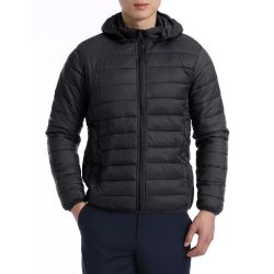 12 of Mens Packable DowN-Like Hooded Puffer Jacket Black C
