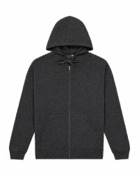 12 Wholesale Mens Sponge Fleece Full Zip Hoodie Charcoal Size Large