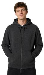 12 Wholesale Mens Sponge Fleece Full Zip Hoodie Charcoal Size Large