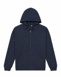 24 Wholesale Mens Sponge Fleece Full Zip Hoodie Navy Size Xlarge