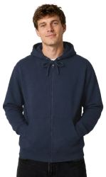24 Wholesale Mens Sponge Fleece Full Zip Hoodie Navy Size Xlarge